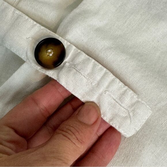 Princess Polly White Cropped Linen Blend Tank 0 - Picture 5 of 9